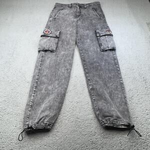 Guess Jeans Men 30 Gray Gue88 x Rising 88 Rising Cargo Acid Wash Pants Cloud LA